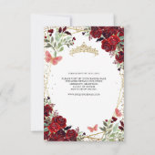 予算フローラブルガンディレッド金ゴールドティアラキンセアニラ ノートカード (裏面)