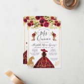 予算フローラブルゴーニュラテンアメリカ系女性チャラキンセアニェラ ノートカード (正面/裏面インサイチュ)