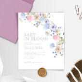予算フローラベビーの開花シャワー招待状