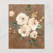 予算フローラベージュ金ゴールドブラウン結婚式招待状 (裏面)