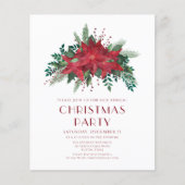 予算フローラポインセチアクリスマスパーティー招待状 (正面)