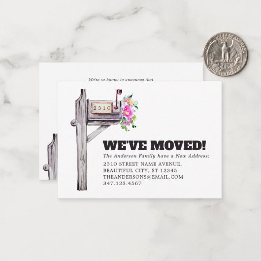 予算フローラメールボックスの新しいホーム移行のお知らせ ノートカード (正面/裏面インサイチュ)