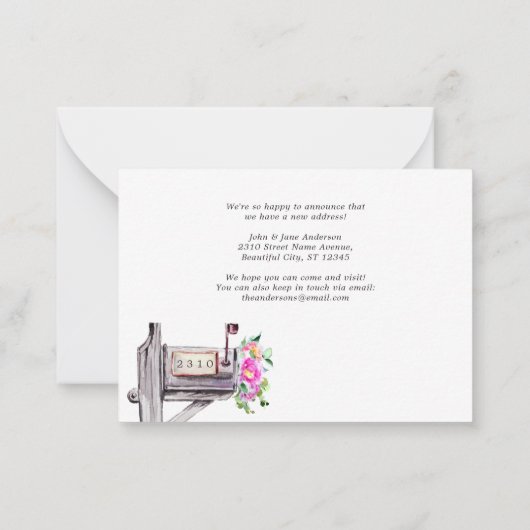 予算フローラメールボックスの新しいホーム移行のお知らせ ノートカード (裏面)