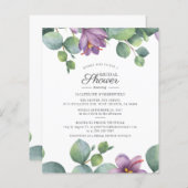 予算フローラユーカリプトゥスブライダルシャワー招待 (正面/裏面)