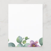 予算フローラユーカリプトゥスブライダルシャワー招待 (裏面)