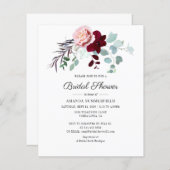 予算フローラユーカリプトゥスブライダルシャワー招待 (正面/裏面)
