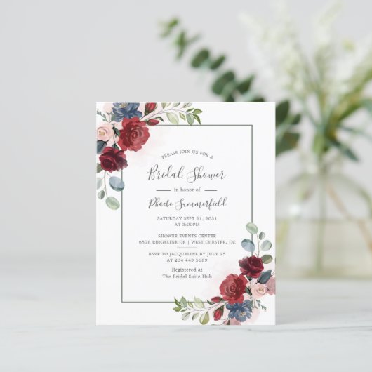 予算フローラユーカリプトゥスブライダルシャワー招待 (スタンド正面)