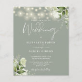 予算フローラライツセージグリーン結婚式招待状 (正面)