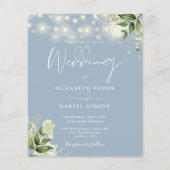 予算フローラライツダスティブルー結婚式招待状 (正面)