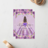 予算フローラライトパープルプリンセスキンセアニェラ ノートカード (正面/裏面インサイチュ)