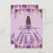 予算フローラライトパープルプリンセスキンセアニェラ ノートカード (正面/裏面)