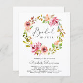 予算フローラリースブライダルシャワー招待 (正面/裏面)