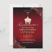 予算フローラレッド金ゴールド誕生日キンセアニラ ノートカード (正面)