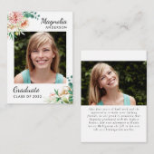 予算フローラ写真卒業のお知らせ ノートカード (正面/裏面)