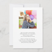 予算フローラ卒業写真の卒業発表 ノートカード (裏面)