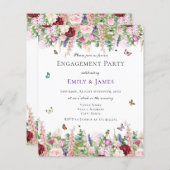 予算フローラ婚約パーティ招待状 (正面/裏面)