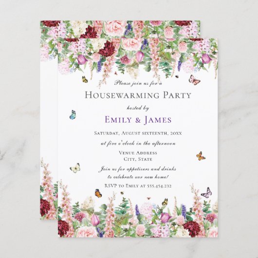 予算フローラ引っ越し祝いパーティーパーティー (正面/裏面)