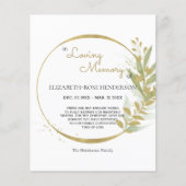 予算フローラ悔やみや弔慰メモリアルサンキューカード。蛍光 チラシ (正面)