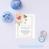 予算フローラ悔やみや弔慰メモリアルサンキューカード。蛍光 チラシ (シングル)