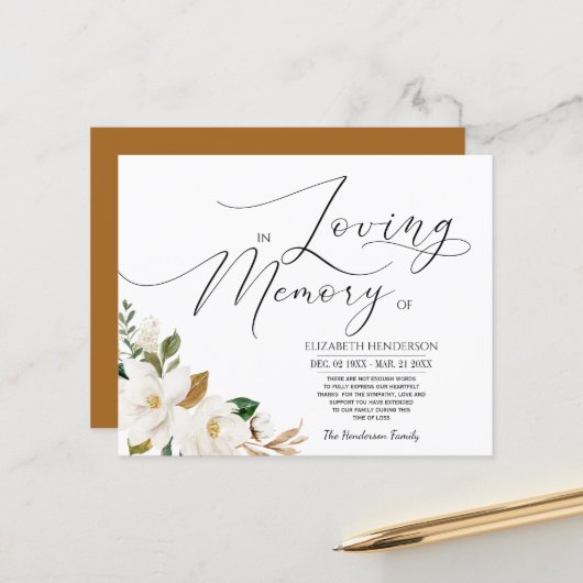 予算フローラ悔やみや弔慰メモリ/ありがとうございました。 (正面/裏面インサイチュ)