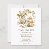 予算フローラ時間Teaブライダルシャワー招待状 (正面)
