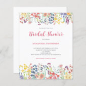予算フローラ植物花嫁シャワー招待状 (正面/裏面)