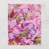 予算フローラ水彩バースデーパーティーの招待 (裏面)