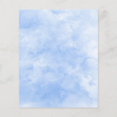 予算フローラ水彩ブルー結婚式招待状 (裏面)