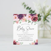 予算フローラ水彩ベビーシャワー招待状 (スタンド正面)