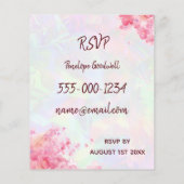 予算フローラ水彩結婚式RSVPと招待状 チラシ (裏面)