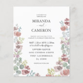 予算フローラ燃えオレンジ結婚式招待状 (正面)