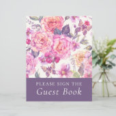 予算フローラ牡丹葬式ゲストブックサイン (スタンド正面)