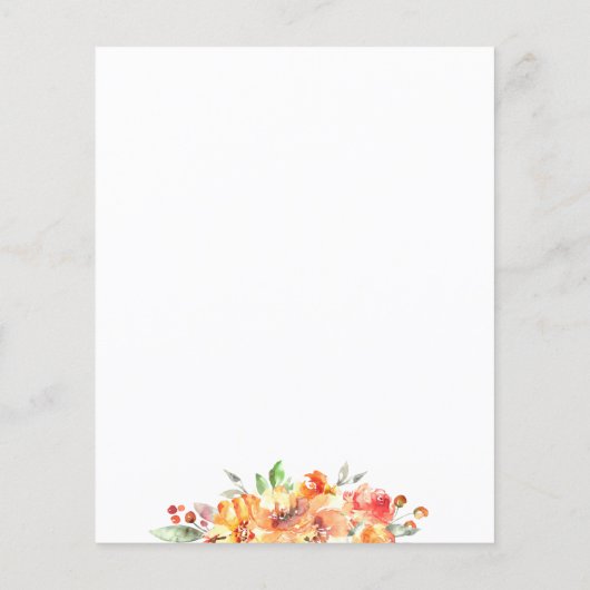 予算フローラ秋の結婚式招待状 (裏面)