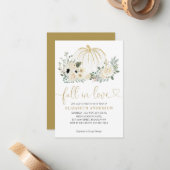 予算フローラ秋インラブカボチャブライダルシャワー ノートカード (正面/裏面インサイチュ)