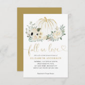 予算フローラ秋インラブカボチャブライダルシャワー ノートカード (正面/裏面)