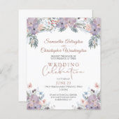 予算フローラ結婚のお祝い招待状 (正面/裏面)