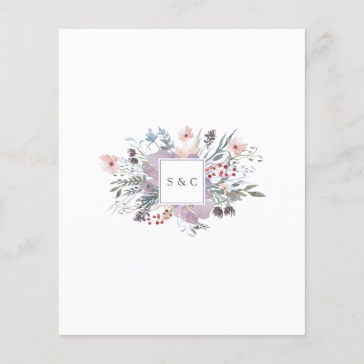 予算フローラ結婚のお祝い招待状 (裏面)