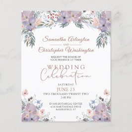 予算フローラ結婚のお祝い招待状