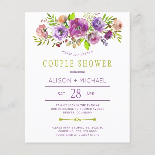 予算フローラ結婚のカップルへの招待 (正面)