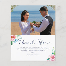 予算フローラ結婚写真のサンキューカード
