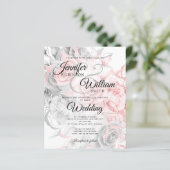 予算フローラ結婚式招待状バラ金ゴールドシルバー (スタンド正面)