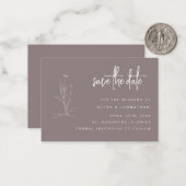 予算フローラ結婚式日付の保存招待状 ノートカード (正面/裏面インサイチュ)