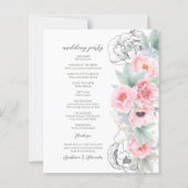 予算フローラ結婚式 プログラムカード。 (裏面)