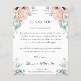 予算フローラ結婚披露宴サンキューカード