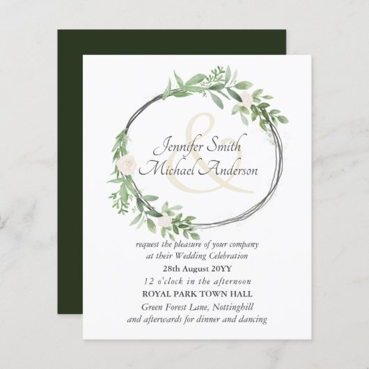 予算フローラ葉リース結婚のアンパサンド (正面/裏面)