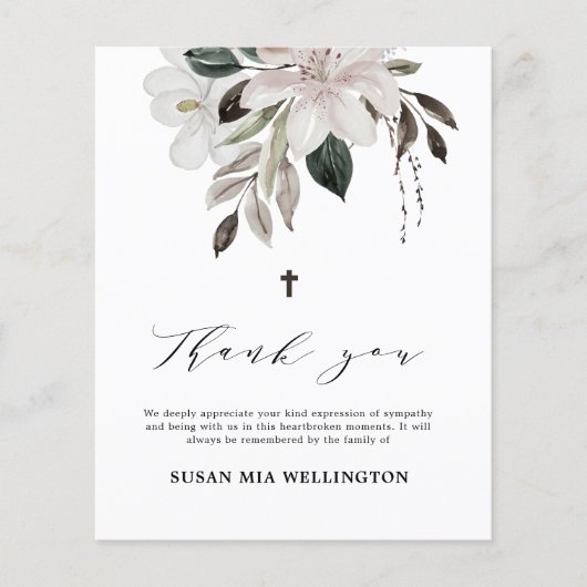 予算フローラ葬儀記念カード (正面)