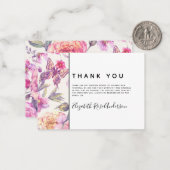 予算フローラ蝶悔やみや弔慰葬儀ありがとう ノートカード (正面/裏面インサイチュ)