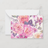 予算フローラ蝶悔やみや弔慰葬儀ありがとう ノートカード (裏面)