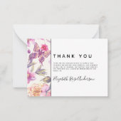 予算フローラ蝶悔やみや弔慰葬儀ありがとう ノートカード (正面)