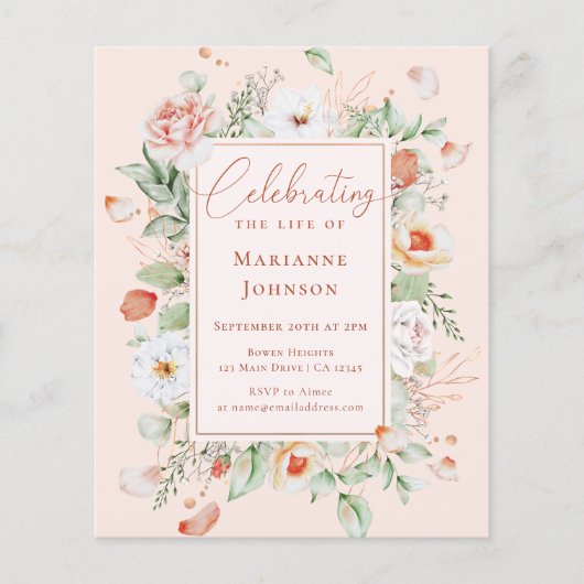 予算フローラ記念生命お祝い チラシ (正面)